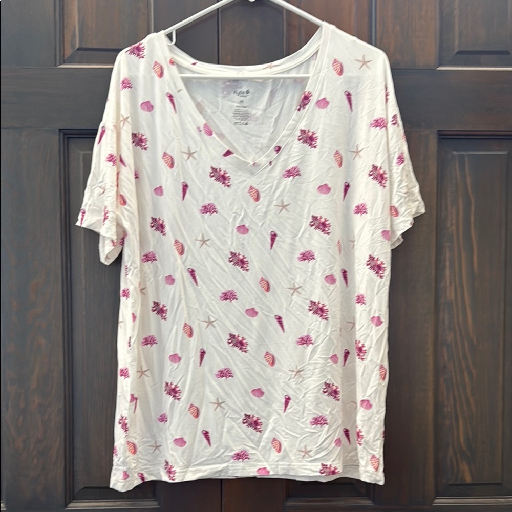 Kyte BABY White Cream Graphic Short Sleeve Tee